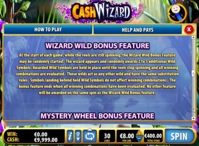 wizard wild bonus feature rules
