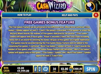 free games bonus feature rules