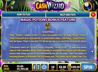 magic potions bonus feature rules