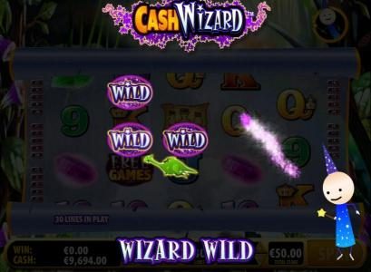 wild wizard feature randomly changes symbols into wilds