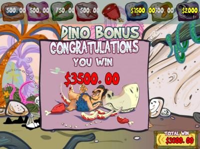 The Dino Bonus Feature Pays Out a Whopping $3,500 prize award.