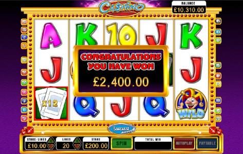 the bonus feature pays out a whooping $2400 jackpot