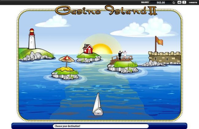 Boat Trip Bonus Game - Select a destination to earn a prize. Watch out for the rocks that can popup at any moment or location along your way.