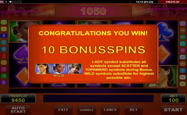 10 Free Spins Awarded