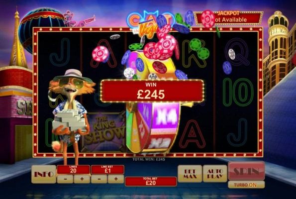 Wheel of Luck pays out a total of 245.00. Feature gameplay continues until you land on an iactive wheel position.