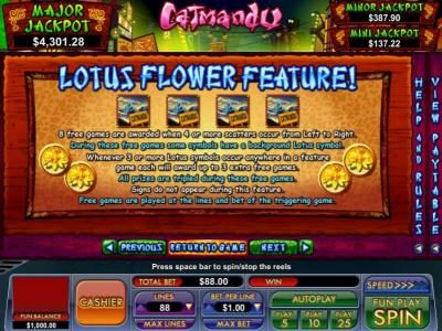 lotus flower feature game rules