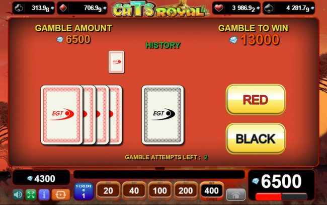 Red or Black Gamble feature