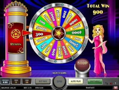 after spining the wheel three times a 900 coin big win was paid out