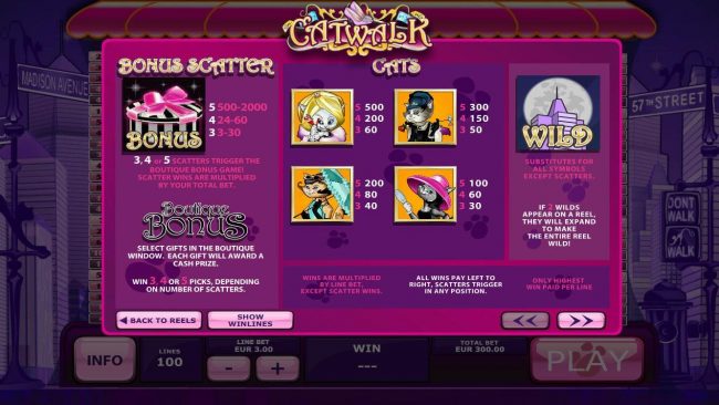 High value slot game symbols paytable