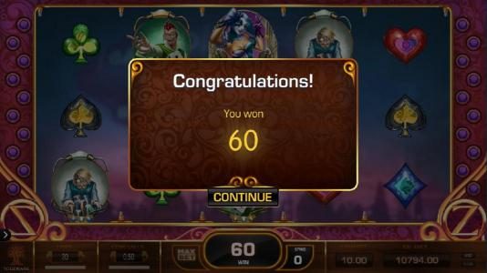 Freespin feature pays out 60 coins.