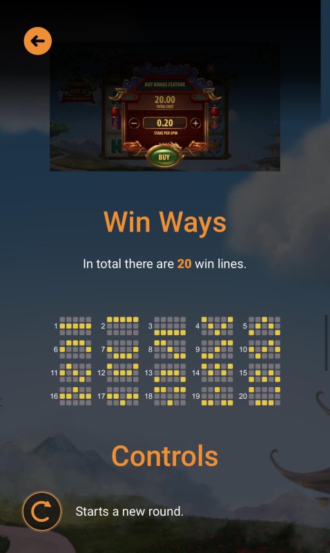 Paylines 1-20