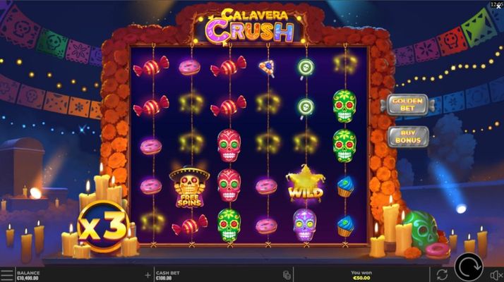 Calavera Crush :: Winning symbol combinations are removed and new symbols drop in place