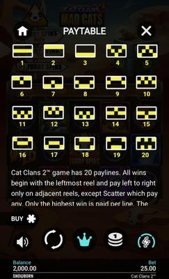 Paylines 1-20