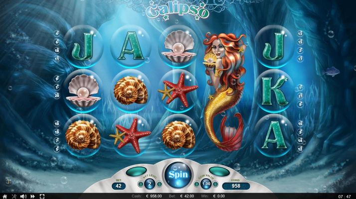 Calipso :: Stacked mermaid symbol triggers free spins feature