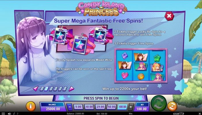 Candy Island Princess :: Free Spin Feature Rules