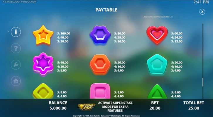 Paytable - High Value Symbols