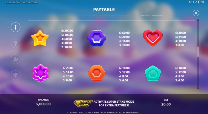 Paytable - High Value Symbols