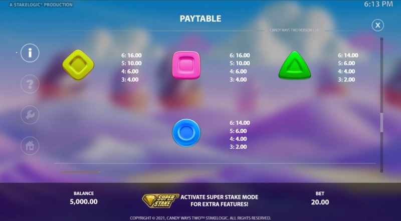 Paytable - Low Value Symbols