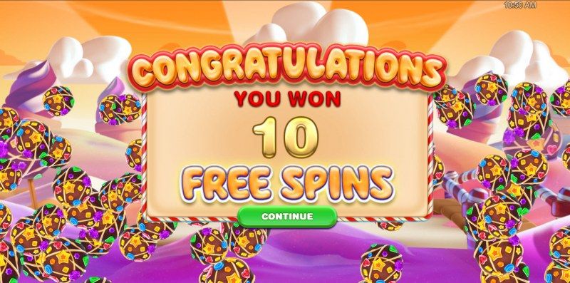 10 free spins awarded