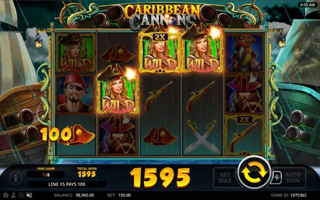 Caribbean Cannons :: Free Spins Game Board
