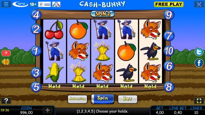 Cash-Bunny :: After first spin reels can be held for a respin