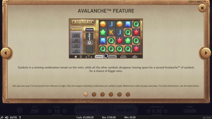 Cash-O-Matic :: Avalanche Feature