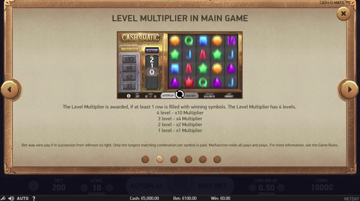 Cash-O-Matic :: Level Multiplier in Free Spins