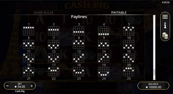 Paylines 1-20