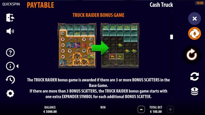 Truck Raider Bonus Game