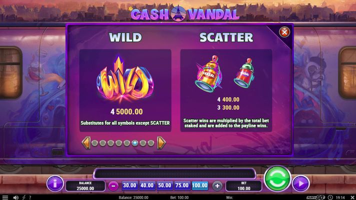 Cash Vandal :: Wild and scatter symbol rules
