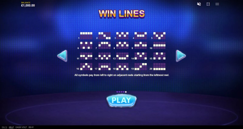 Paylines 1-20