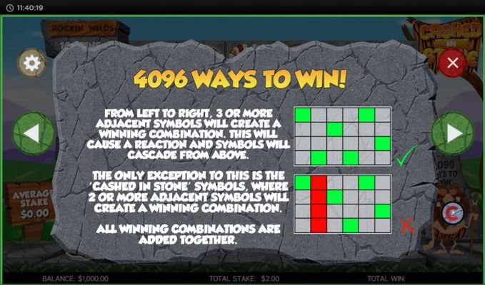 Cashed in Stone :: 4096 Ways to Win