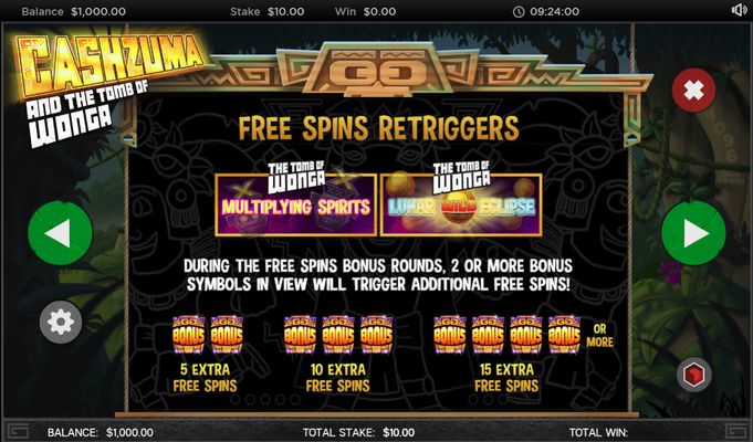 Cashzuma and the Tomb of Wonga :: Free Spins Rules