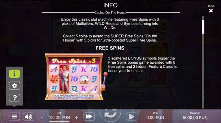 Casino on the House :: Free Spin Feature Rules