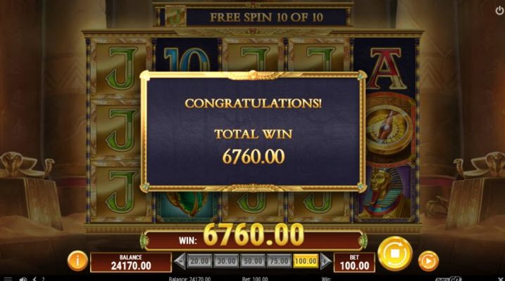 Total free spins payout