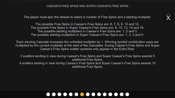 Centurion Megaways :: Free Spin Feature Rules