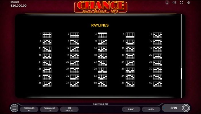 Chance Machine 40 :: Paylines 1-40