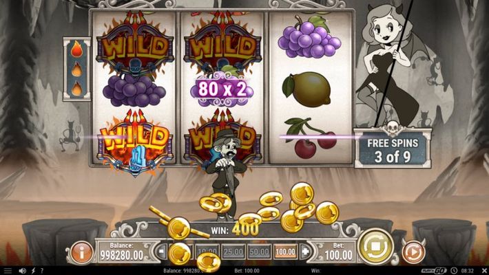 Charlie Chance in Hell to Play :: Wild Re-Spin triggers multiple winning paylines