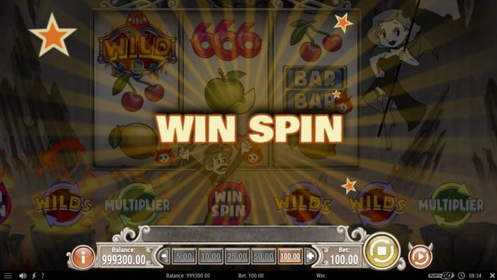Charlie Chance in Hell to Play :: Win Spin feature activated