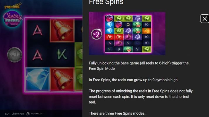 Cherry Pop :: Free Spins Rules