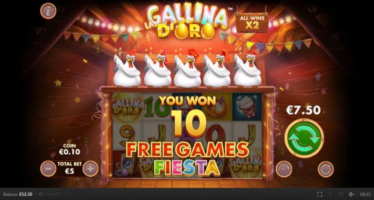 10 Free Spins Awarded