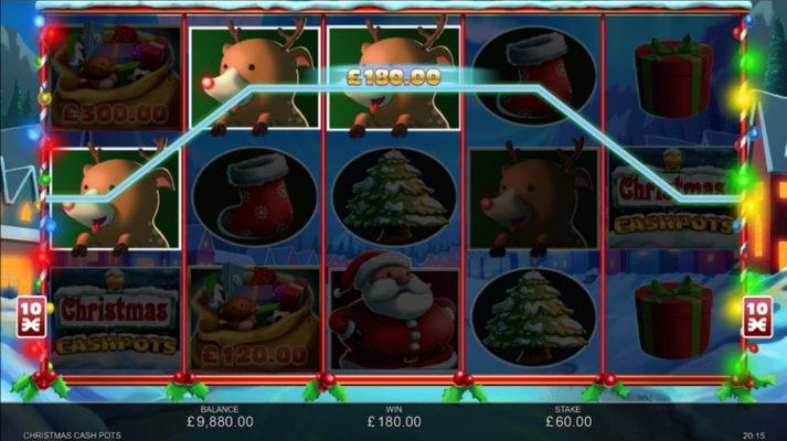 Christmas Cash Pots :: A three of a kind win