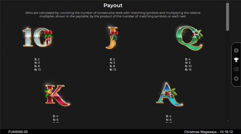 Paytable - Low Value Symbols