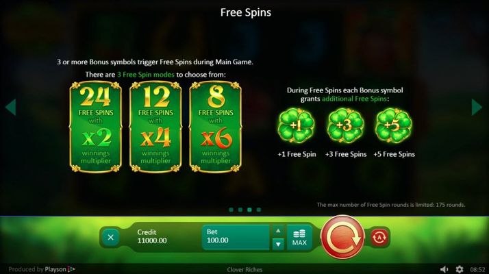 Clover Riches :: Free Spins Rules
