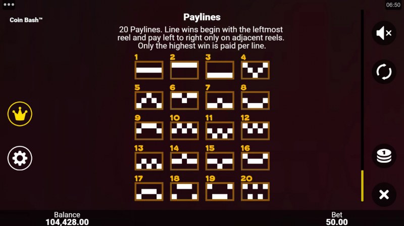 Coin Bash :: Paylines 1-20