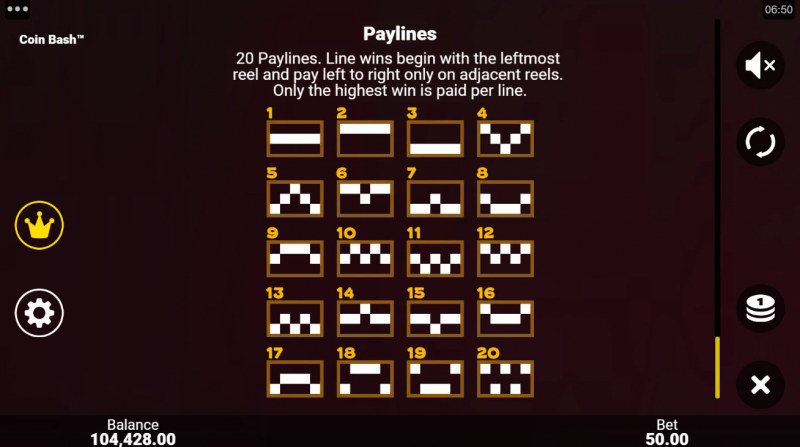 Paylines 1-20