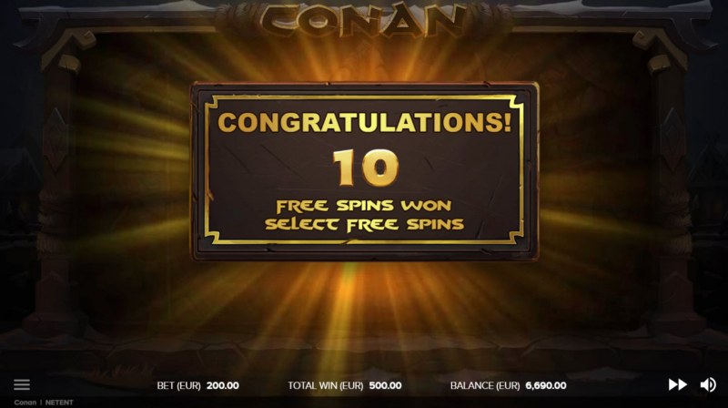 10 Free Spins Awarded