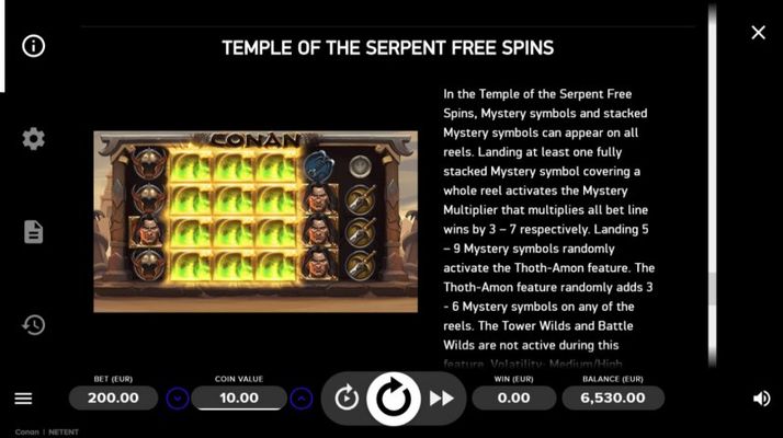 Conan :: Free Spins Rules