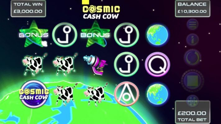 Cosmic Cash Cow :: Multiple winning combinations leads to a big win