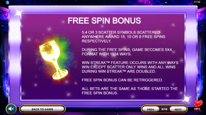 Cosmic Gems :: Free Spin Feature Rules